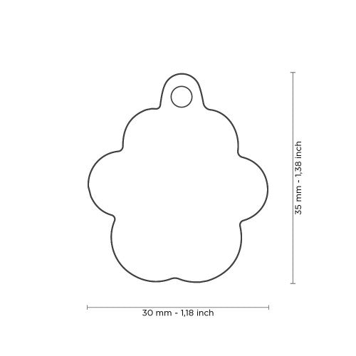 PLACA DE IDENTIFICACION EN FORMA DE HUELLA