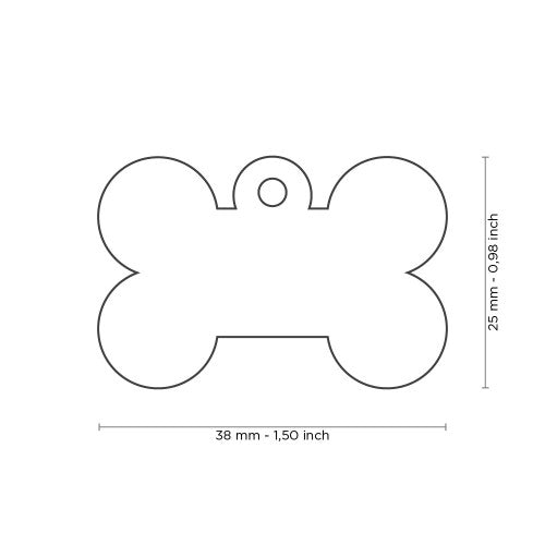 PLACA DE IDENTIFICACION PARA MASCOTAS EN FORMA DE HUESO