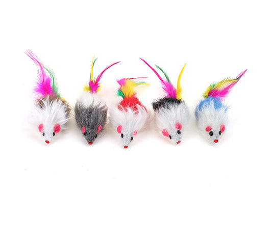 JUGUETE P/GATOS PELUCHE CON PLUMAS 1 PZS