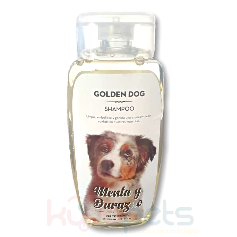 Shampoo Menta y Durazno Golden Dog 250 ml